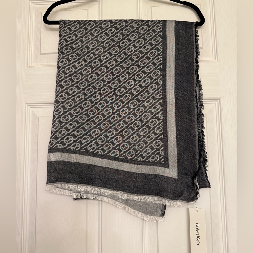 Calvin Klein Black and Gray Scarf